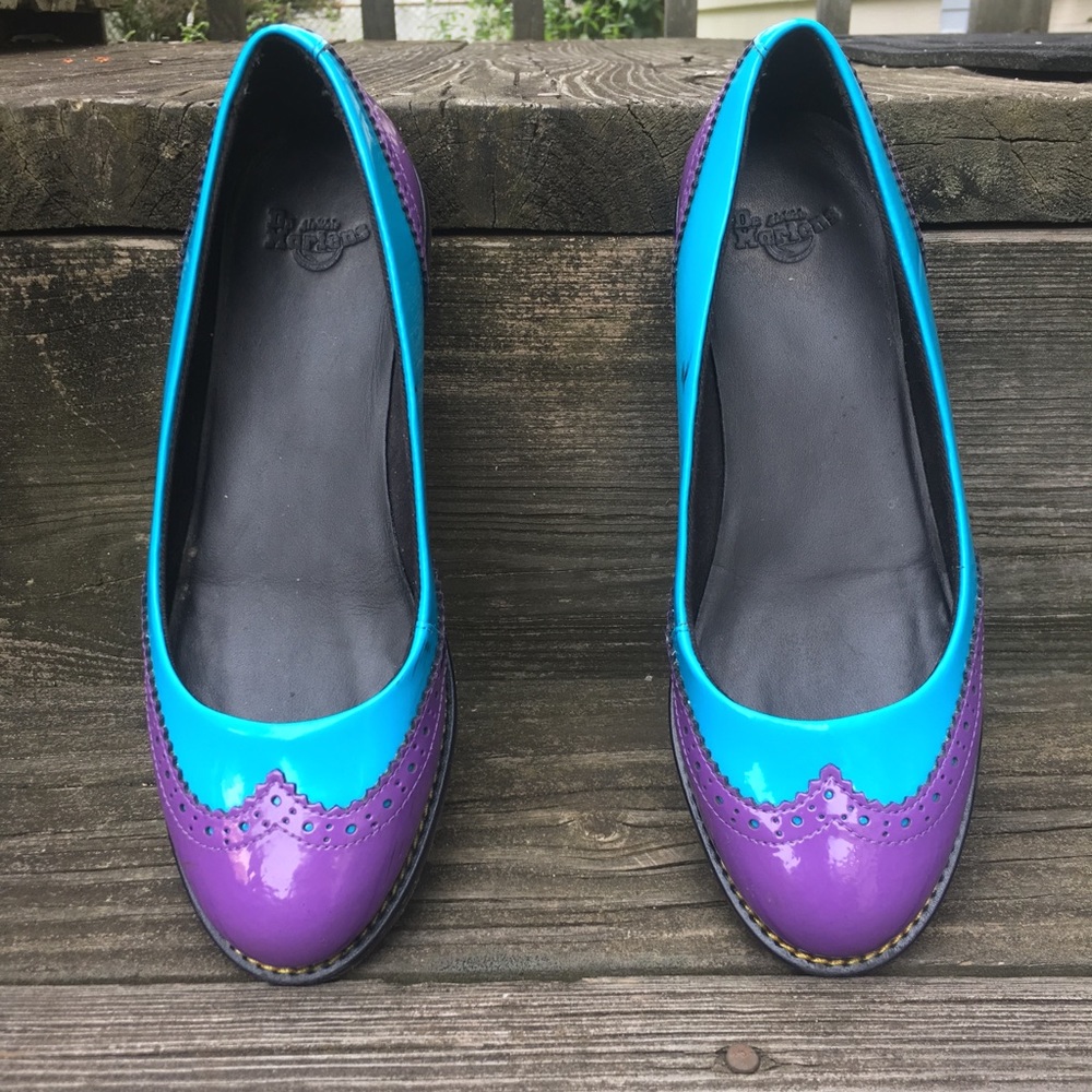 Purple and Blue Doc Martens Flats